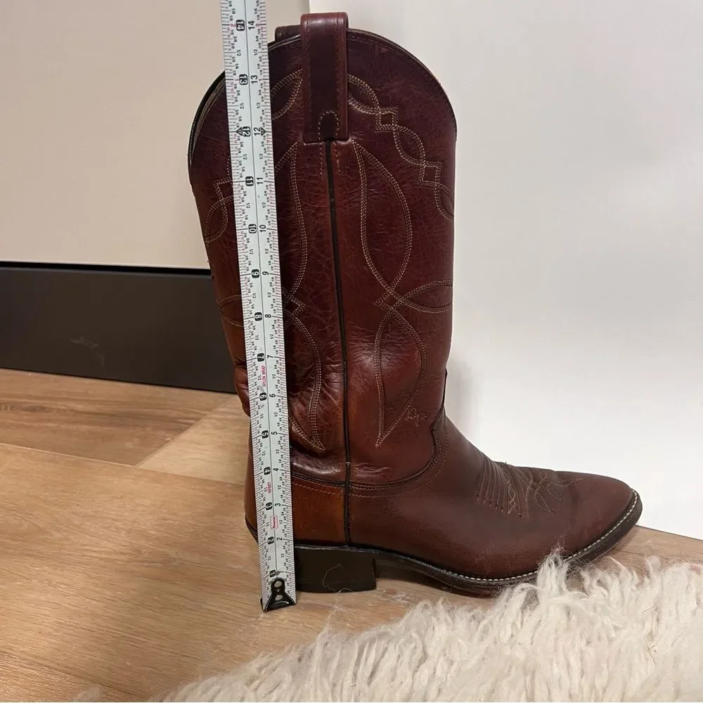 Dan Post Leather Stitched Cowboy Western Boots